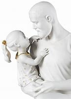 Load image into Gallery viewer, In Daddy&#39;s Arms Figurine. Golden &amp; White Luster
