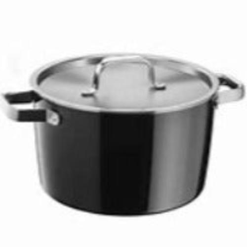 Fusiontec Aromatic Black High Casserole with Lid 24 Cm