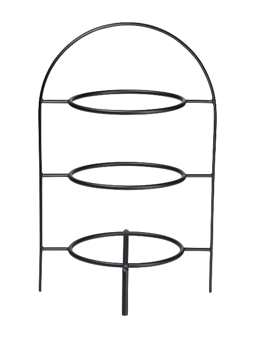 A Table Ligne Noire Etagere Three-Tiered, Black coated ∅ 21 CM