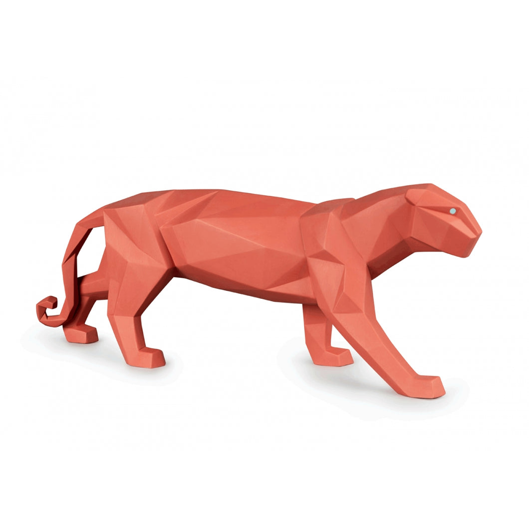 Panther Figurine, Coral matte